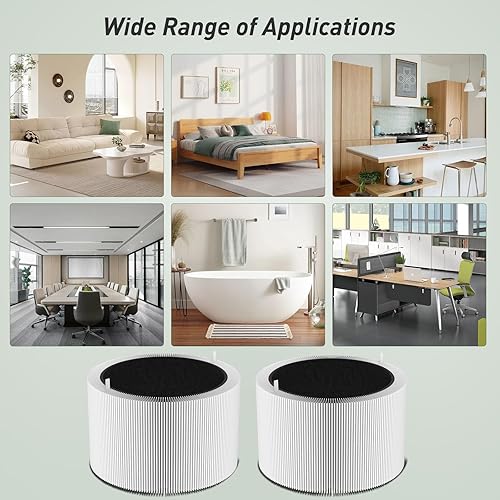 Miniatura 5 de Paquete de 2 filtros de repuesto 411i Max y 411a Max compatibles con Blueair Blue Pure F4MAX, 411i Max y 411a Max, filtro de repuesto de carbono, no