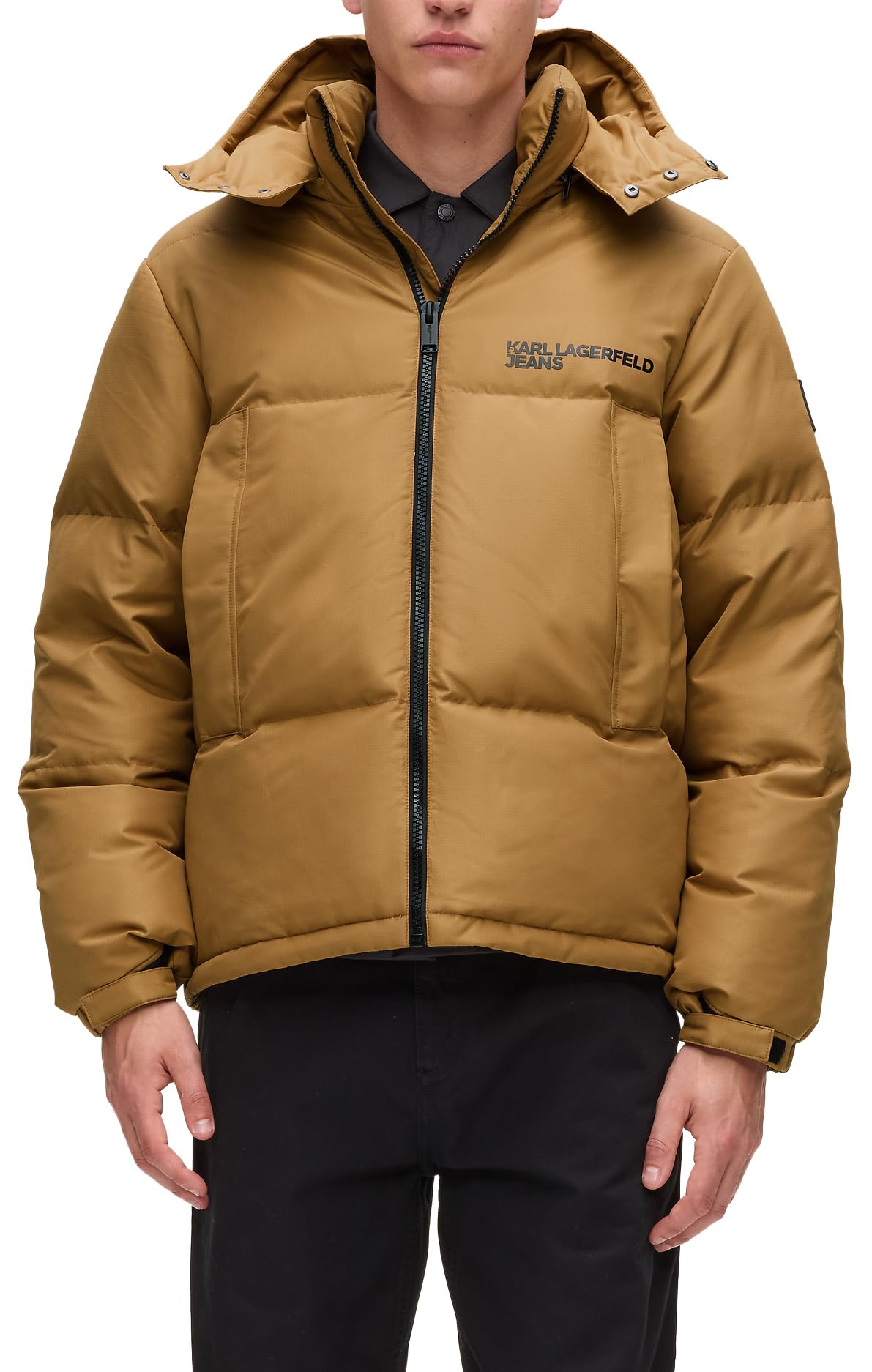 Jeansy Karl Lagerfeld, Męskie, Pikowane, Regular Fit, Brązowy, XXL
