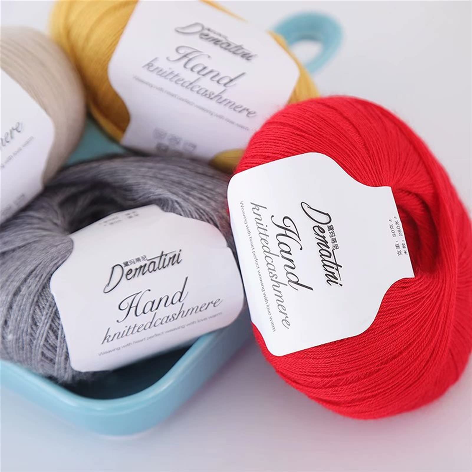 5 Pezzi Sciarpa a Mano a Maglia a Mano in Cashmere a Mano a Maglia (Color : 04 5 PCS)