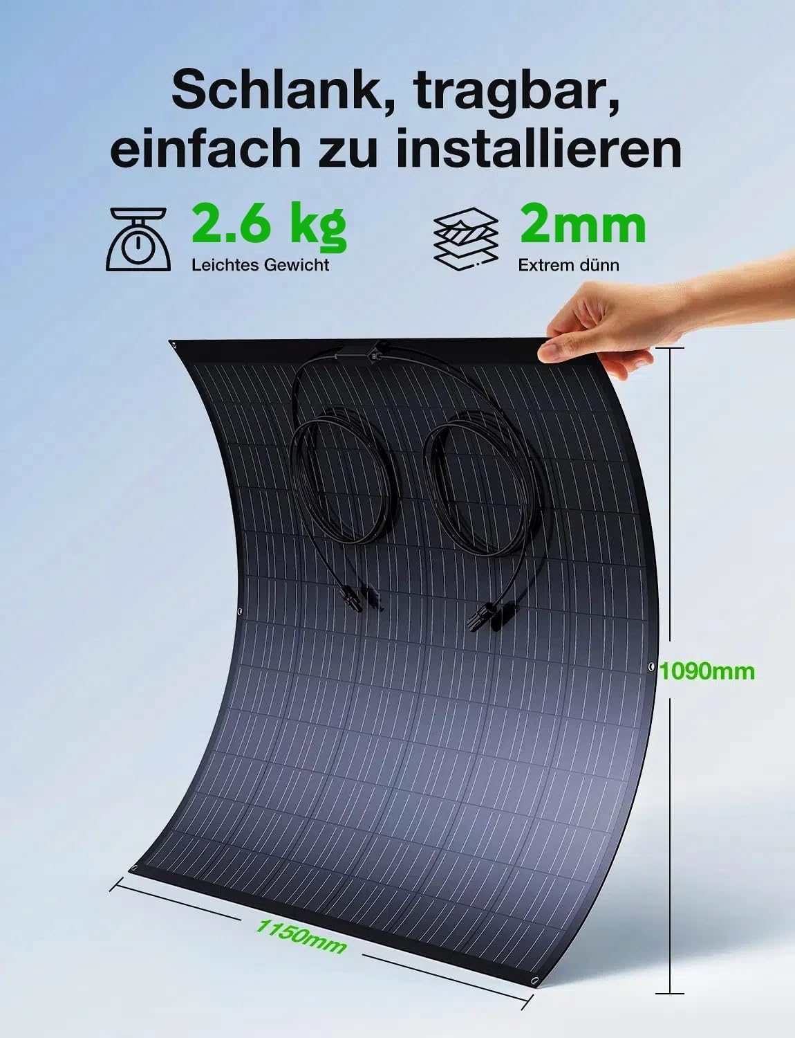 480W Flexible Solarpanel, 2x 240W Solarmodul, IP67 Wasserdicht Photovoltaik, Solar Panel für Wohnmobil, Balkonkraftwerk, Camping, Boot