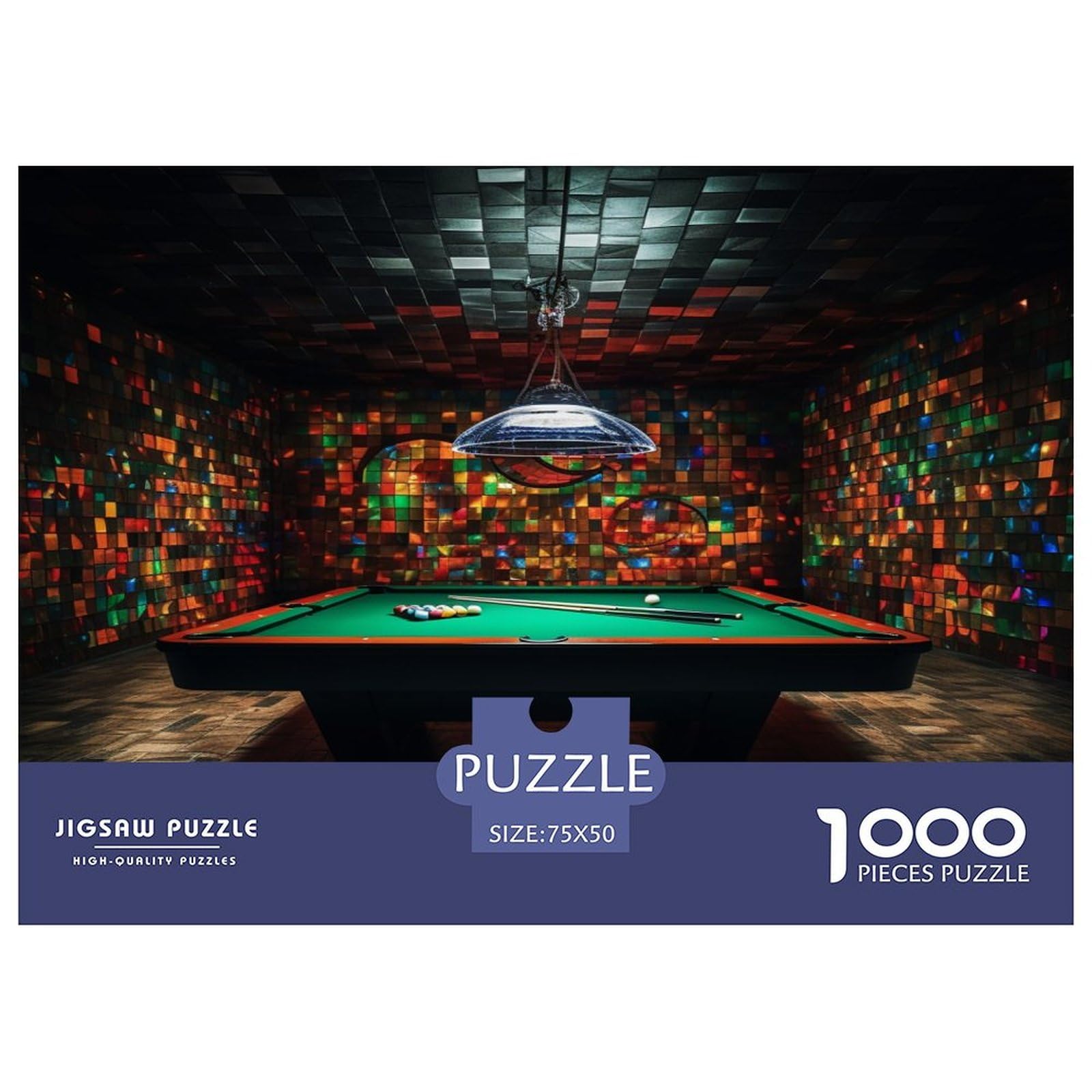 Puzzle, Pokój Bilardowy, Zabawa Dla Dorosłych, Kolorowy Bilard, Puzzle, Edukacja Domowa, Gra, Zabawka, Gra Intelektualna, Zabawka Antystresowa./Style/1000Pcs (75X50Cm)