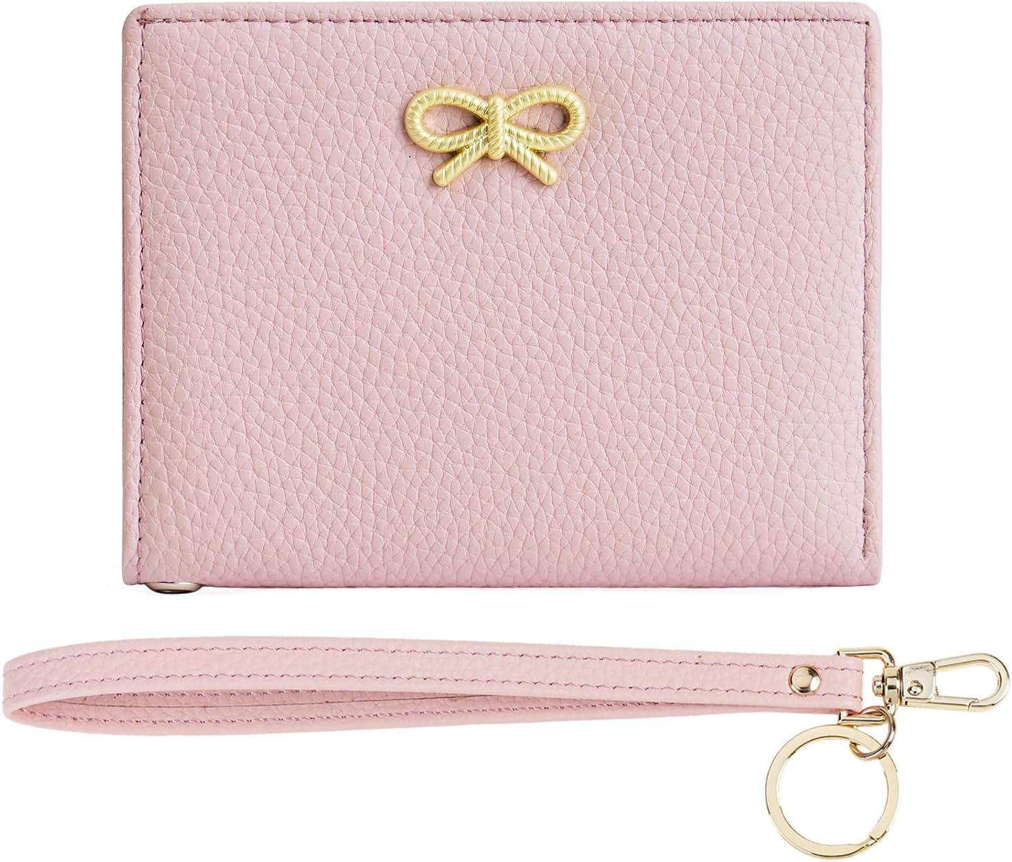 GOIACII Women's Small Bifold Cute Bow Wallet Rfid Blocking Ladies Card holder Wristlet with Zipper Coin Pocket Black