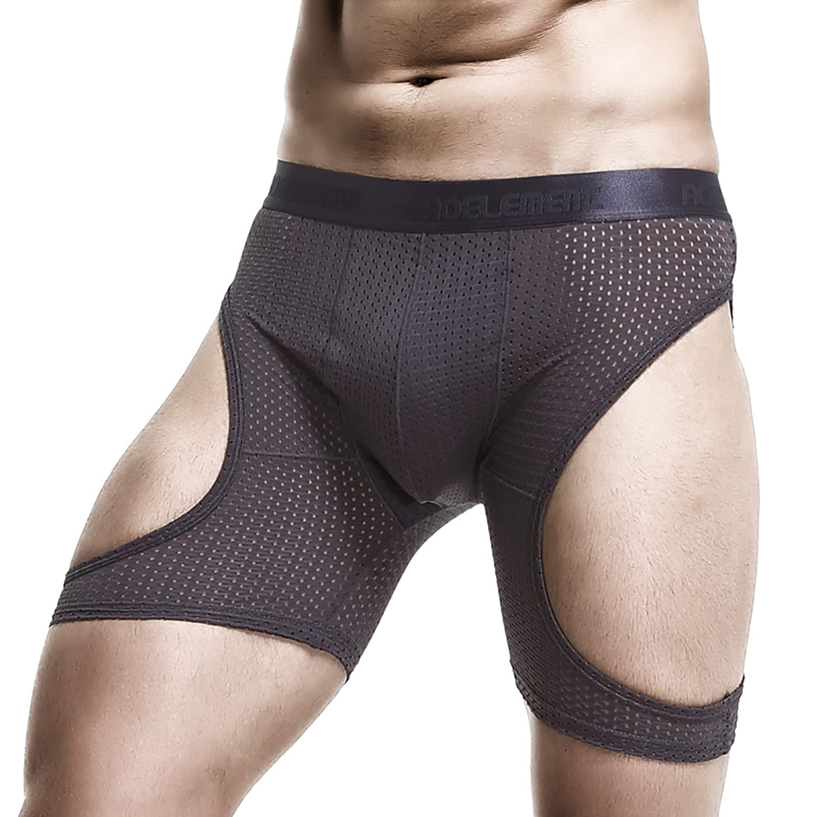 Jugaoge Men Athletic Shorts High Waisted Tummy Control Workout Shorts Active Sport Shorts Hollow Out Side Underpants