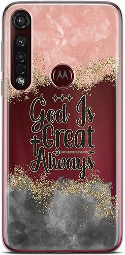 Miniatura 4 de Mertak Funda para teléfono compatible con Motorola Edge + Moto G9 G8 Plus G7 Play Power Z4 God is Great Slim Bible Verse Cover Cita Cristiana