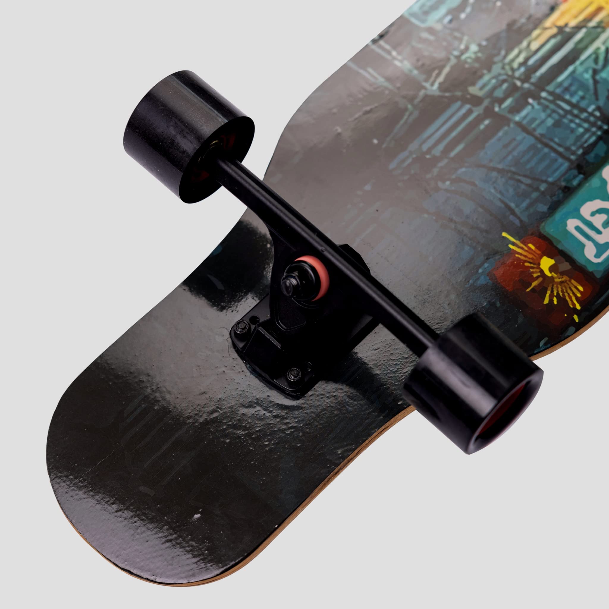 TOKYO Longboard complet de 107 cm pour CRUISING , CARVING et DANCING en ville. Planche en érable, arbres en aluminium et roulements ABEC-9. Pour tous les niveaux, adolescents et adultes.