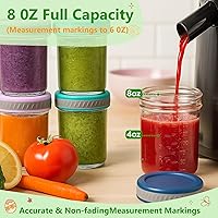 Vista 3 de Tronco Frascos de vidrio mixtos para almacenamiento de alimentos con tapas – 4 onzas (8) + 8 onzas (4) paquete – Comida para bebés, leche materna