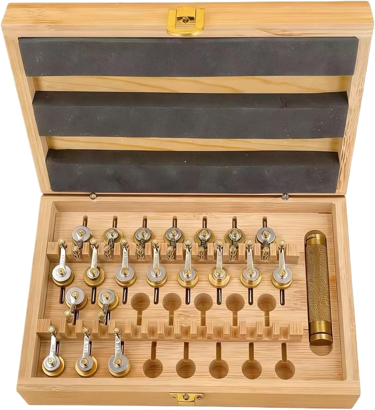 Clock Mainspring Winder Tool, 20.5x14x6cm Watchmaker Repair Accessory Copper Construction Wooden Box Storage, Mechanical Clock, Watch Repair, Spring Winding