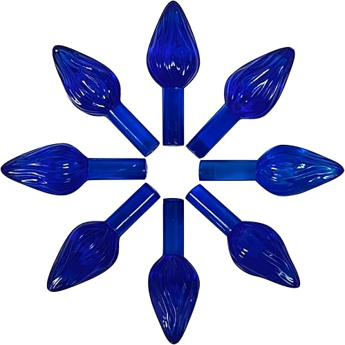 National Artcraft Pequeñas luces de árbol de Navidad de cerámica estilo giro - azul