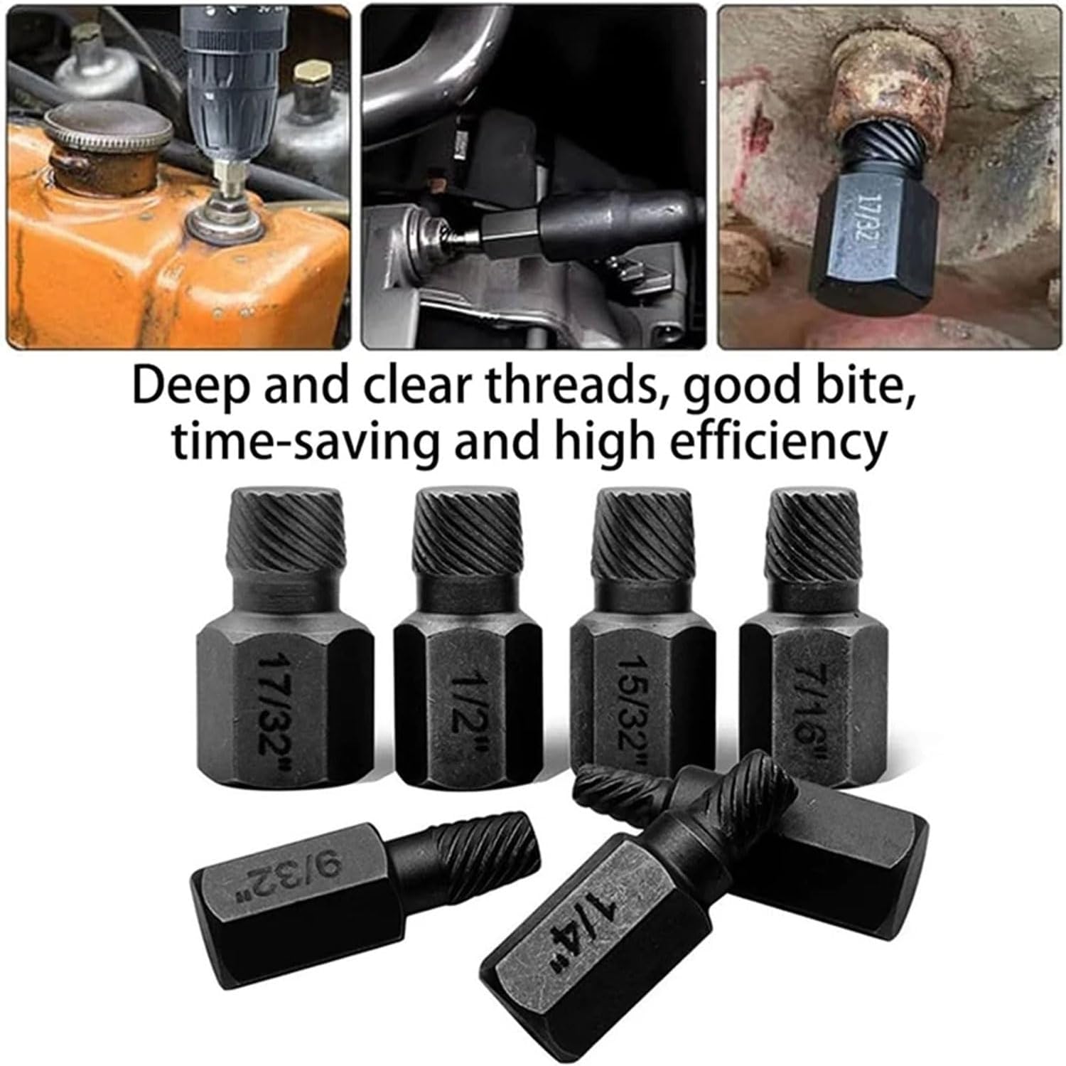 25 PCS Screw Extractor Kit, Hex Head Extractor Kit, Damaged Extractor Kit with Size Markings, Multi-Spline Easy Out Extractor Set, Stripping Tool for Removing