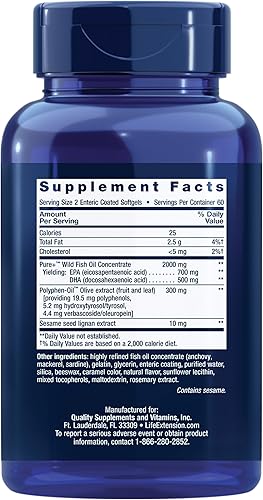Miniatura 2 de Super Omega-3 EPADHA Lignans de sésamo y extracto de oliva - Aceite de pescado para la salud del corazón la salud cerebral y más allá -