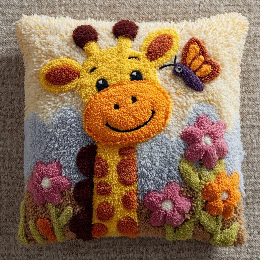 Axiangzik Giraffe And Butterfly Latch Hook Kits For Adults Beginners,