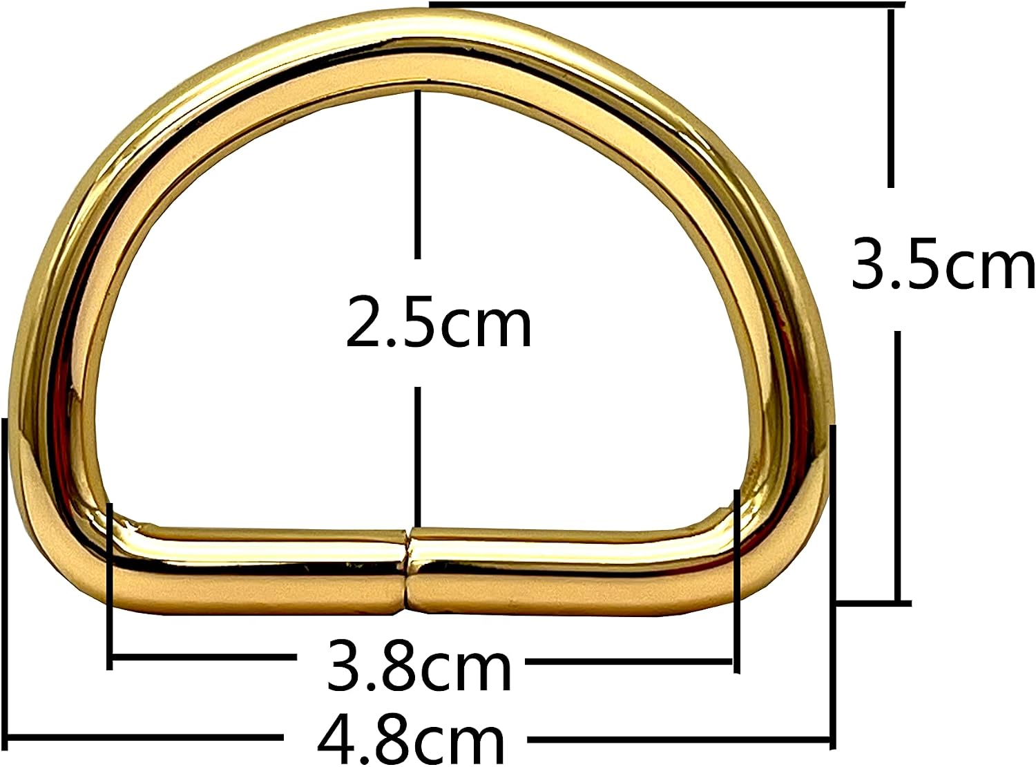 GOLDEN D Shape Rings Semi-Circular D ring buckles Non-Welded 1 1/2" / 38mm iron for webbing straps bags purse belt Dog Collars hardware making U99