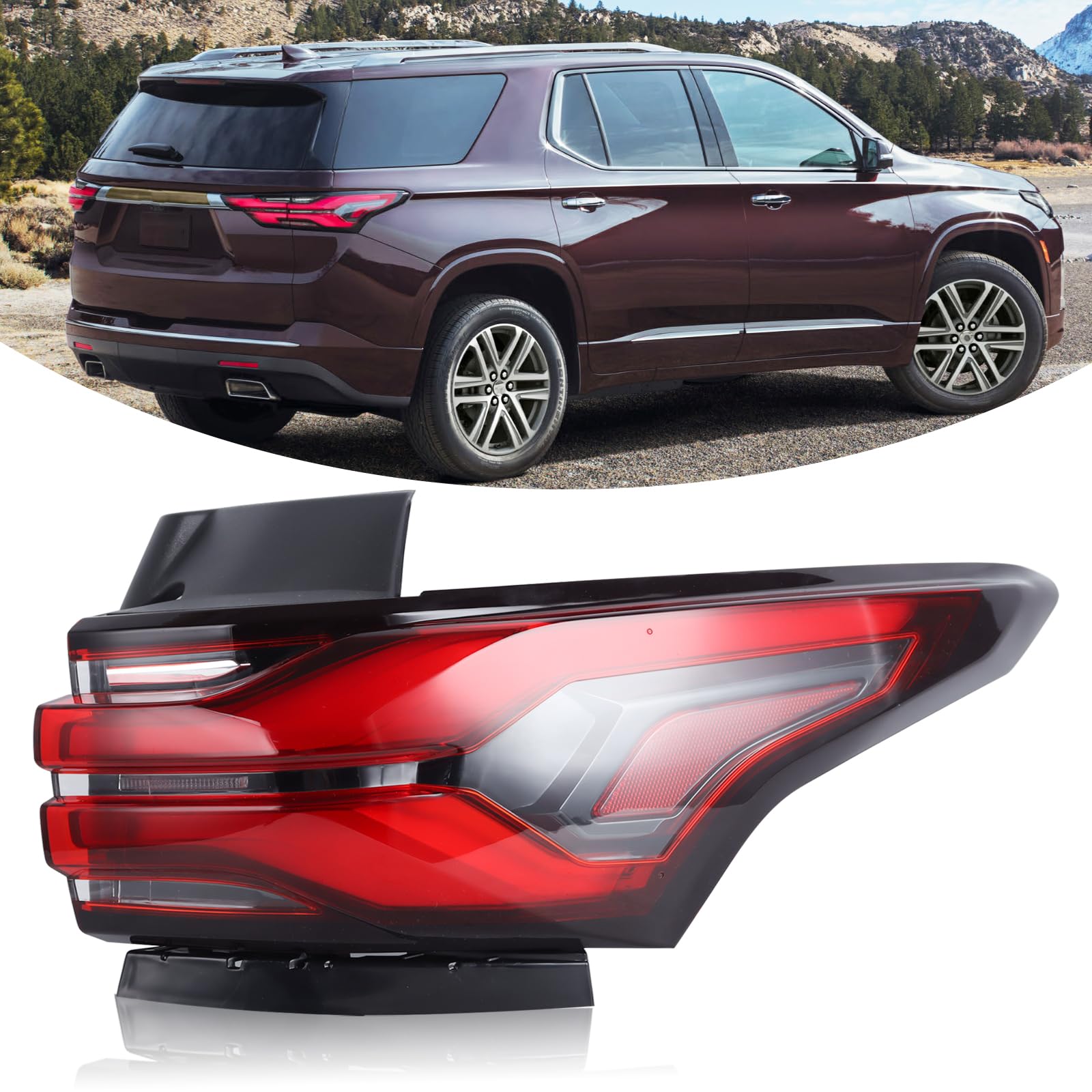 RH LED Outer Tail Light Assembly Compatible With 2022 2023 Chevrolet Traverse rear lamp Right Passenger Side 86785341 85133096 GM2805151