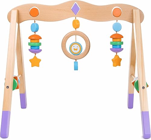 Little Olympians - Gimnasio de madera para bebés, centro de actividades infantiles para recién nacidos y bebés tempranos, estación de juego