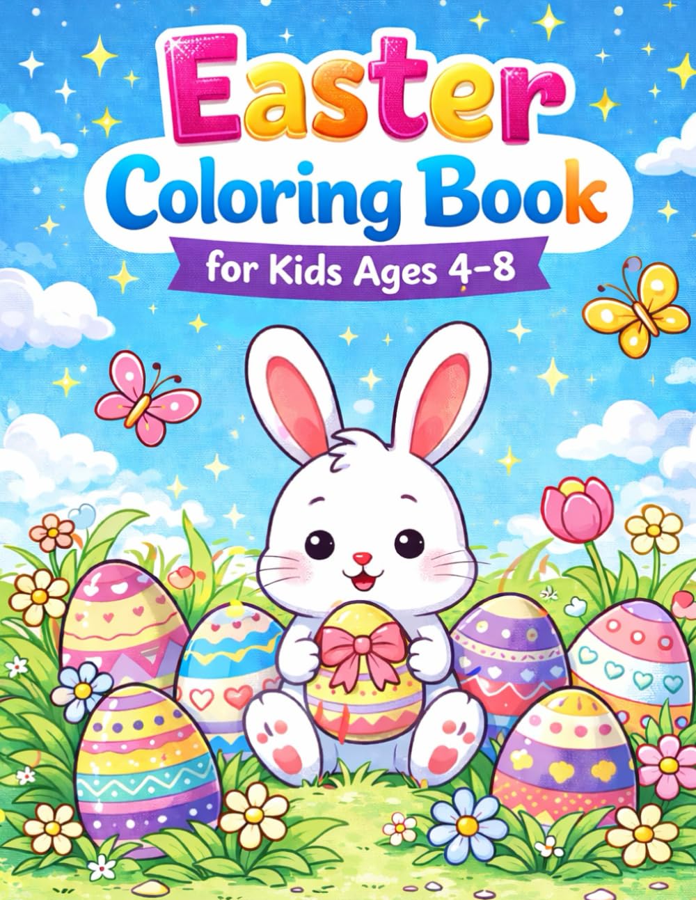 Easter Coloring Book for Kids Ages 4–8: Cute Easter Bunnies, Eggs and Fun Spring Pages
