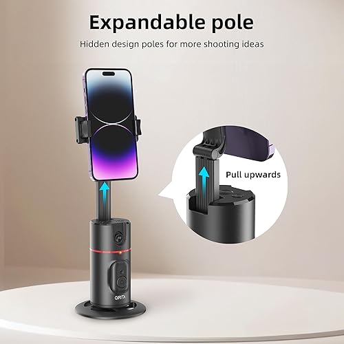 Miniatura 6 de Soporte para teléfono de seguimiento facial automático, trípode magnético de seguimiento facial con rotación de 360 grados con soporte y control