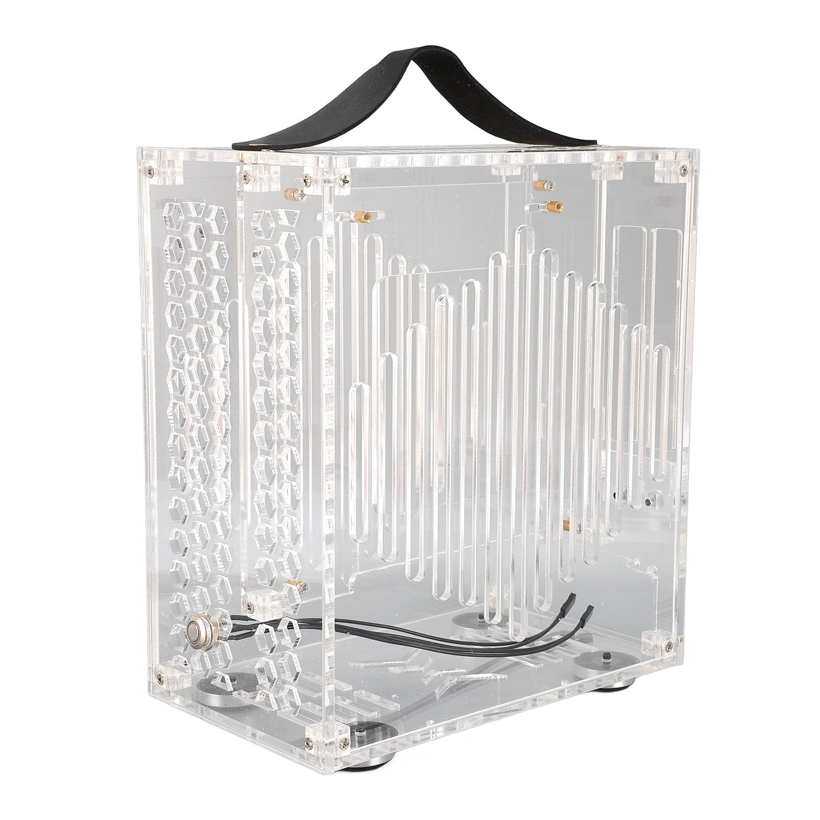 Piccola Custodia per PC da Gioco Design Aperto a 360 Gradi in Acrilico Trasparente Leggero per L'intrattenimento Domestico 23x20,5x12 Cm (Chiara)
