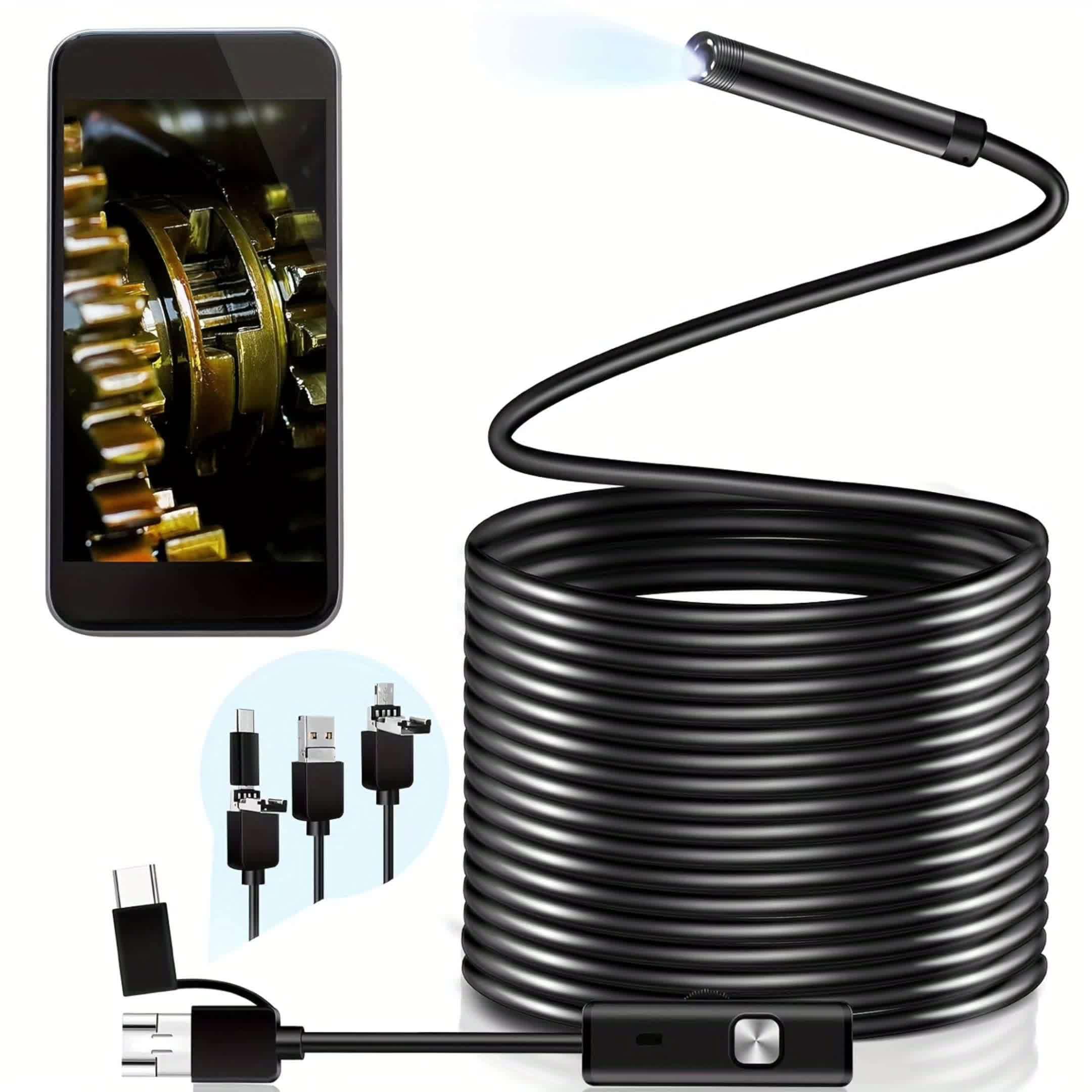 Extra-Long Endoscope Camera with Lighting, 3-in-1 Snake Camera, 32.8feet (About 10 Meters) semi-Rigid Wire, Used for Pipeline Inspection, 640P high-Definition Endoscope, Suitable for Android and PC-picture-10