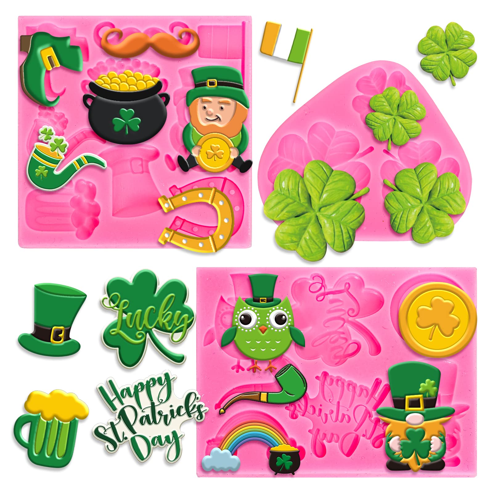 Moule trèfle Saint-Patrick en silicone 3D haute précision