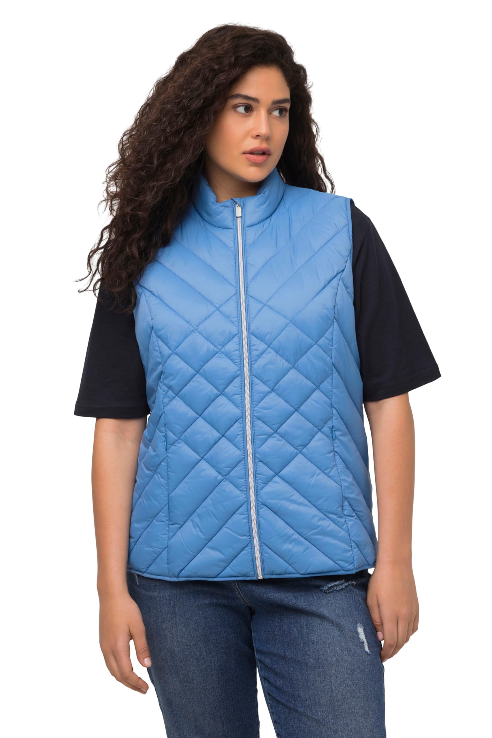 Ulla Popken Damen große Größen Übergrößen Plus Size HYPRAR Steppweste, wasserabweisend, Stehkragen, recycelt 818934