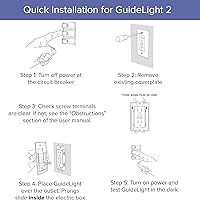 Vista 6 de SnapPower Guidelight, placa cobertor de salida con luces de noche LED, SYNCHKG116074
