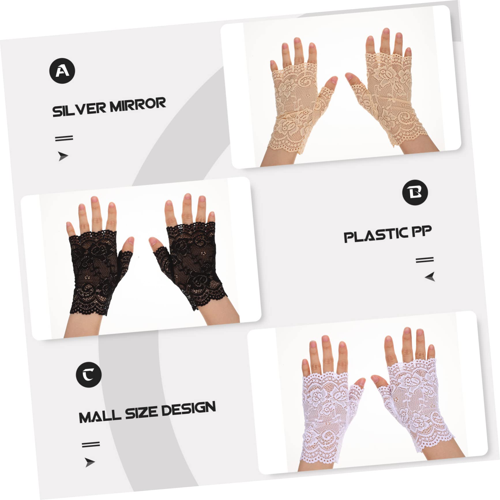Beavorty Guantes De Protección Solar con Encaje para Mujeres De Mangas para Actividades Al Aire