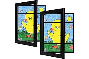 GULETHUN Kids Art Frames (9x12, 2 Pack) | Display Artwork Frame Holds 50 Projects