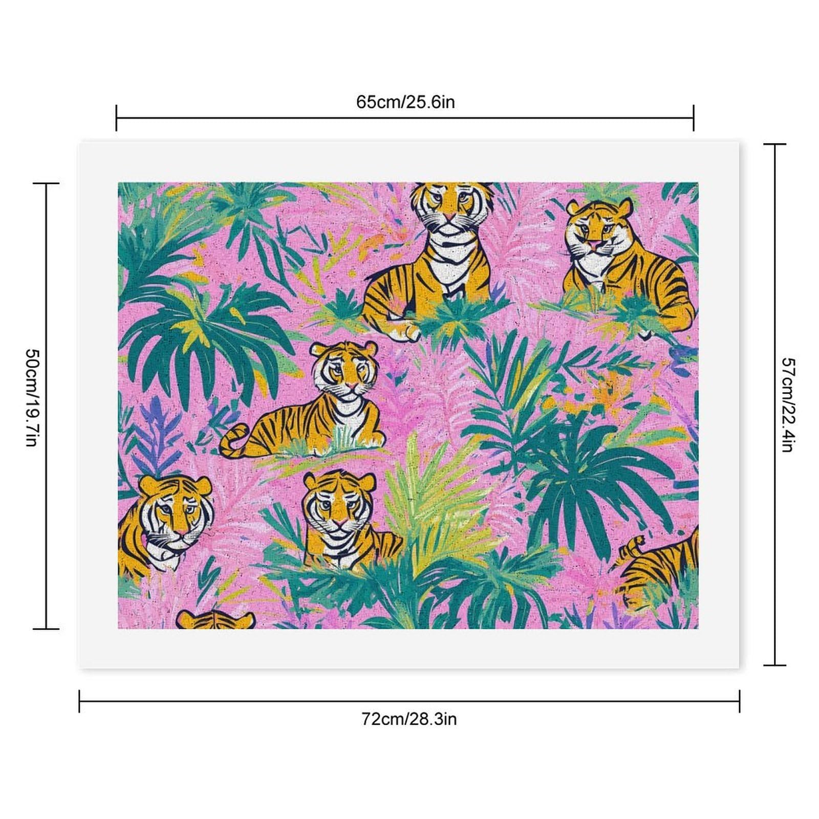 Malen nach Zahlen, Motiv: Tiger im Dschungel, für Erwachsene, Anfänger, bunt, DIY, einfaches Malen für Zuhause, Wanddekoration