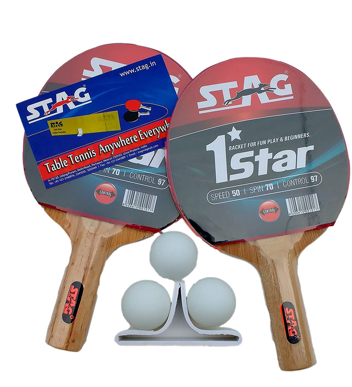 Ping pong Set da ping pong per esterni 2 racchette e 3 palline Tibhar