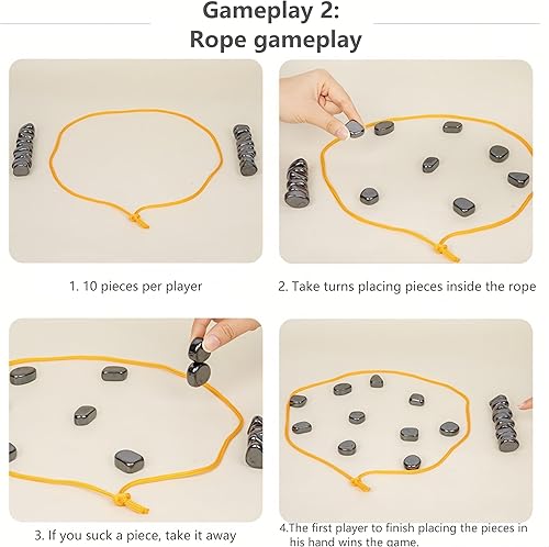 Miniatura 6 de YRJW HEALTH Juego de estrategia de ajedrez magnético, juego de ajedrez lógico, divertido juego de imán de mesa con ranura de esponjacuerdabolsa de