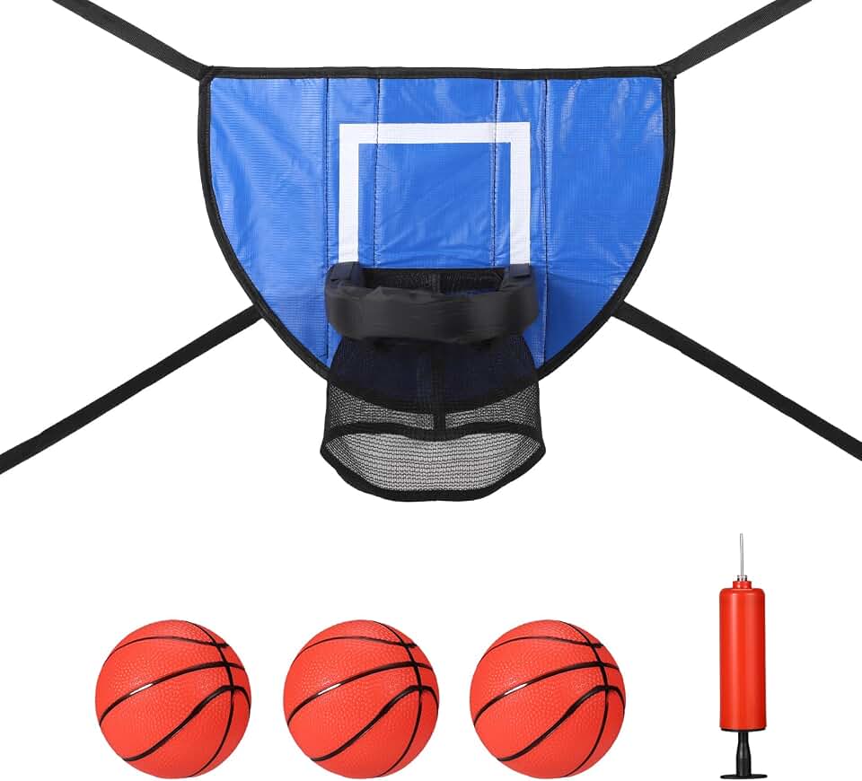 lasuroa Ensemble de Panier de Basket Trampoline, Panier de Basket pour Trampoline Étanche Panier de Basket pour Trampoline Doux pour Les Amateurs de Basket-Ball de Tous Âges