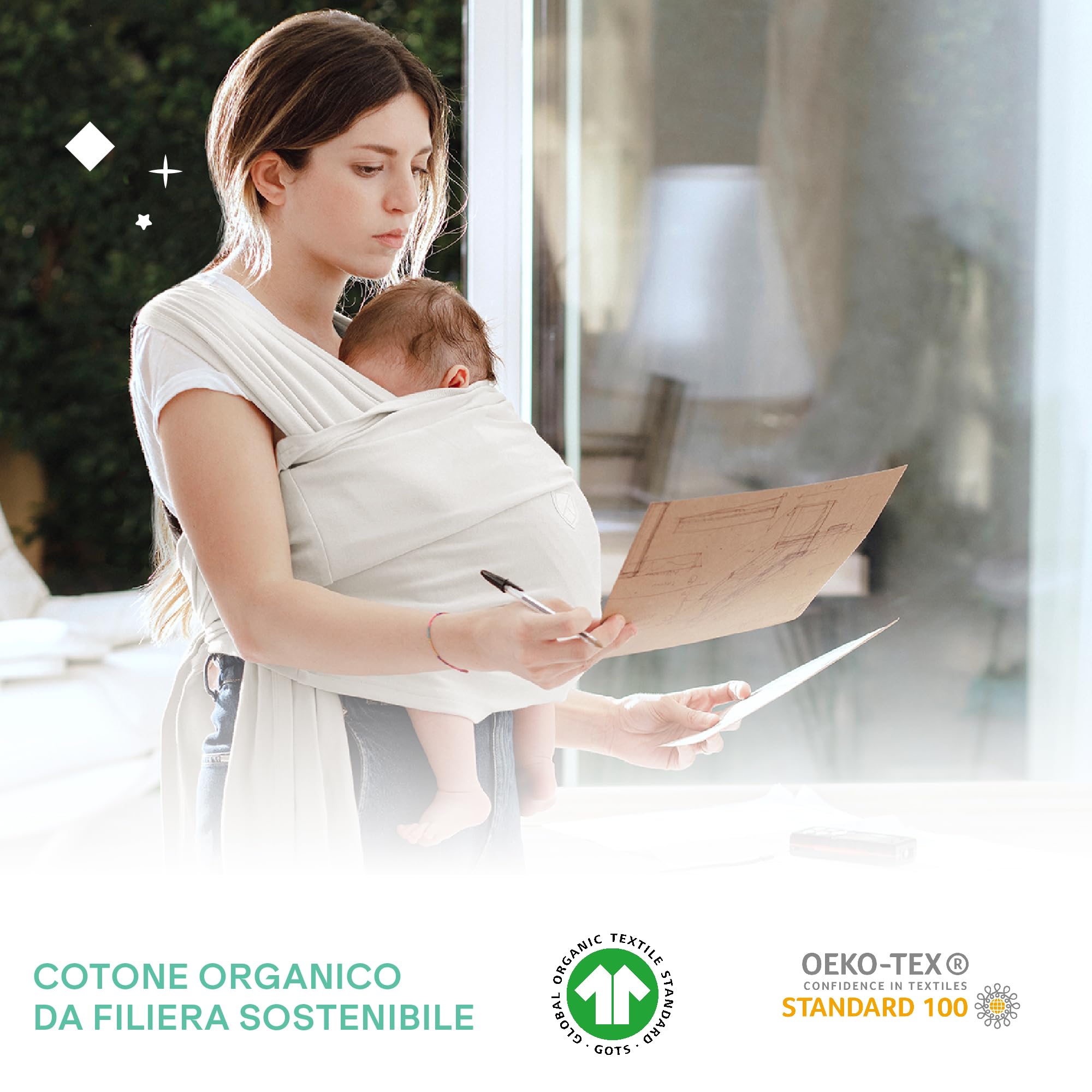 Koala Babycare Cuddle Band 2.0 Fascia neonato in cotone organico 15 kg