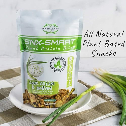 Miniatura 5 de Barn Dad Nutrition SNXSmart crujiente de proteína de plantas picaduras de crema agria cebolla con trozos de bagel y palillos de arroz 7 porciones