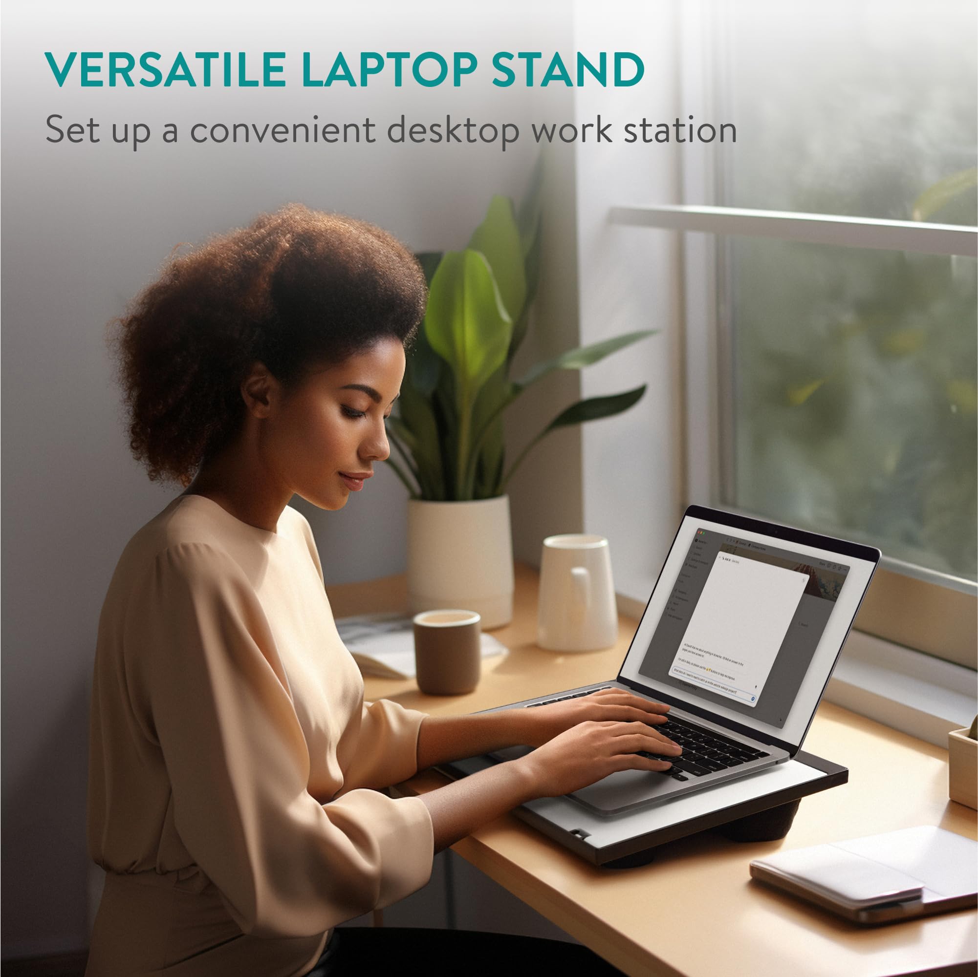 Navaris Leggio Porta Tablet e-Reader Libri Cartacei - Espositore Portalaptop Supporto PC Portatile con Cuscinetto - Bianco