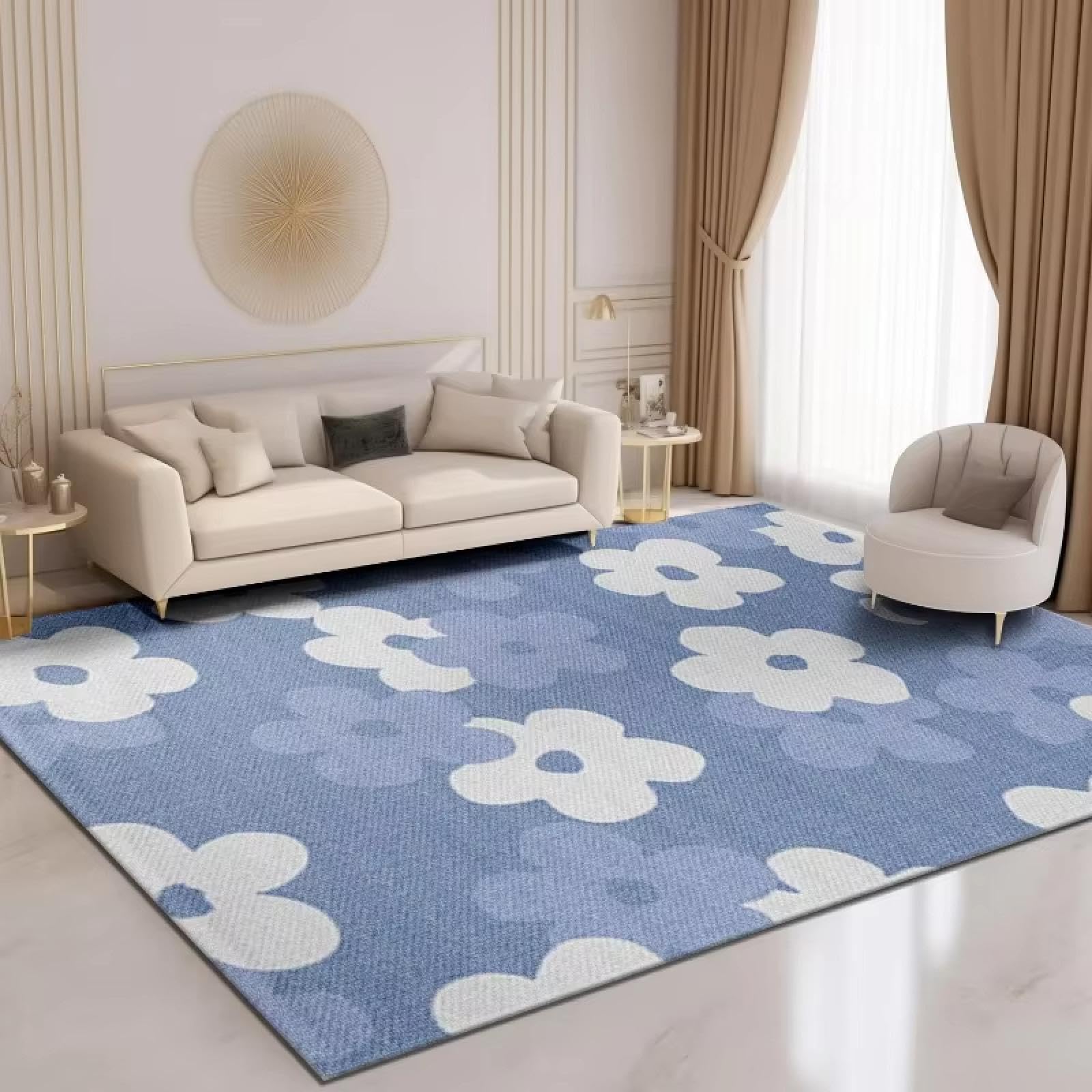 Alfombra para sala de estar de felpa suave contra suelos fríos en invierno