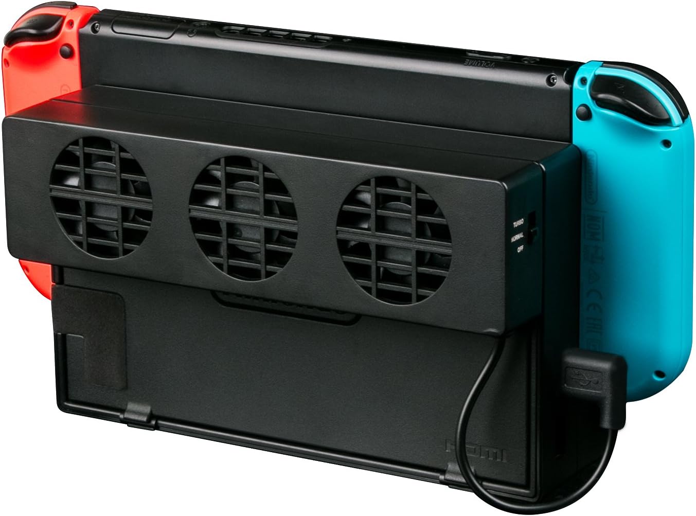 LREGO External USB Power Cooler for Nintendo Switch Docking Station, USB Cooling Fan for NS Original Dock - Black
