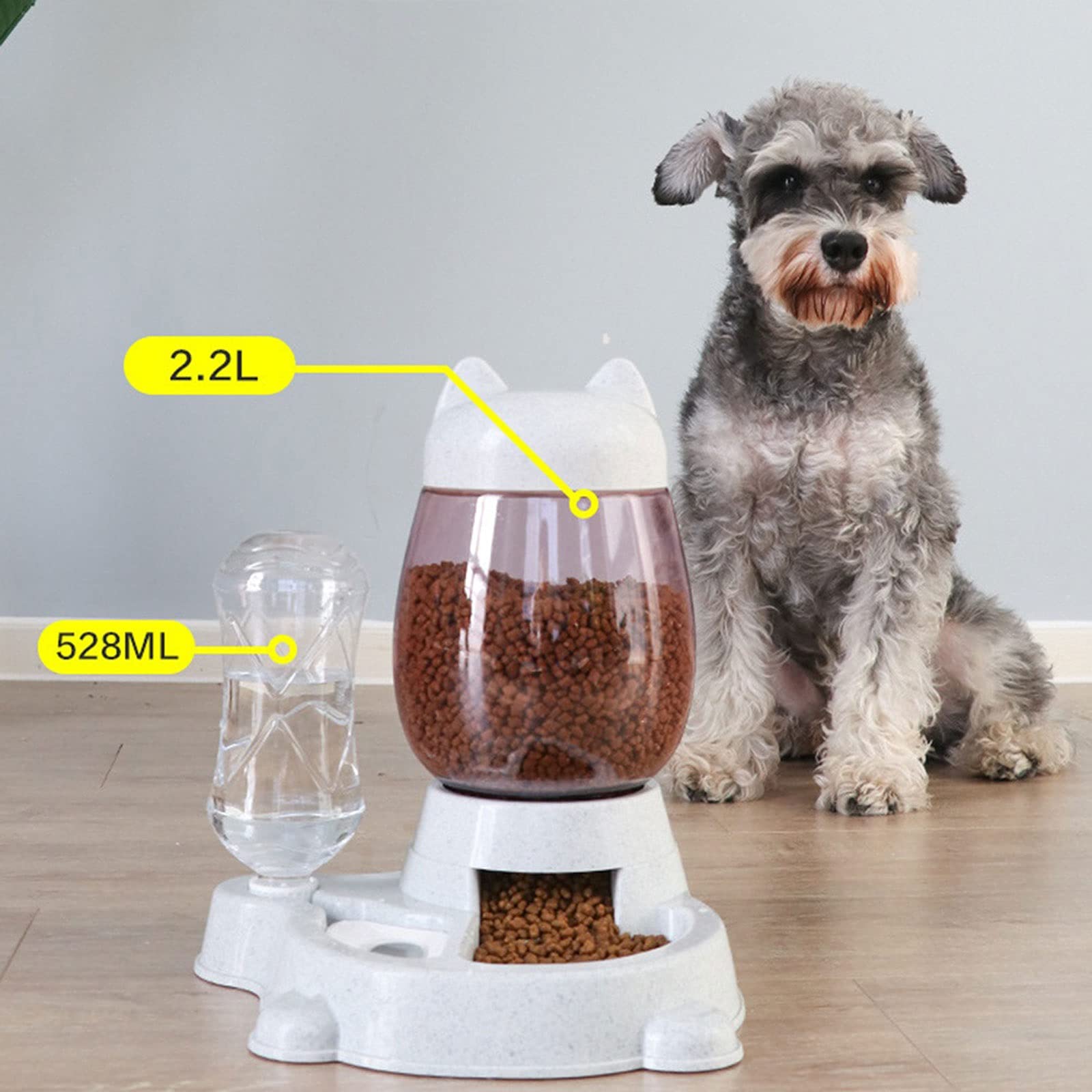 RTHGTFGW Gamelle Chien Boire Automatique Chat Chaton Distributeur d'eau Dog Food Bowl Abreuvoir Non Humide Bouche Antioverturning Pet Alimentation Conteneur (Color : Grey)