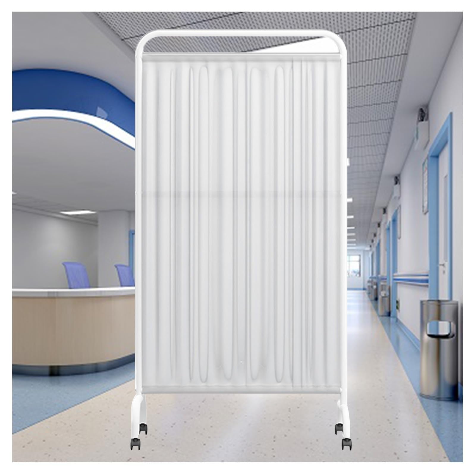 Paravento Divisorio - Protezione Privacy Paravento, Schermo Per La Privacy Medica Portatile Con 1–5 Pannelli, Divisorio Per Ambienti Alto 6 Piedi Con Ruote Per Clinica/salone Di Bellezza(White,2-Panel
