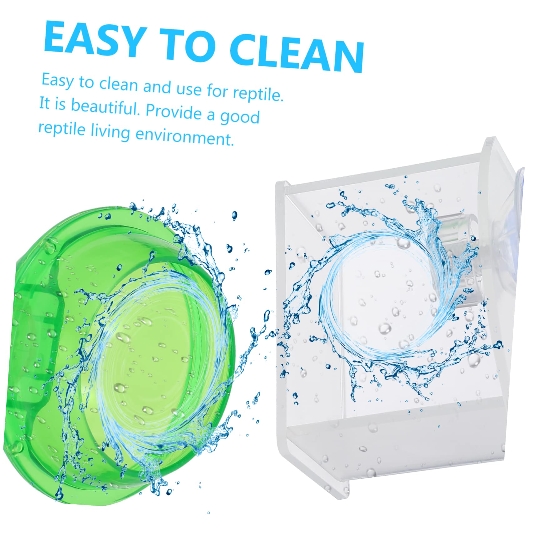 GALPADA 2pcs Reptile Water Feeder with Suction Cup Crawling Pet Drinking Bowl Durable Feeding Tool for Chameleons and Geckos for Easy Hydration