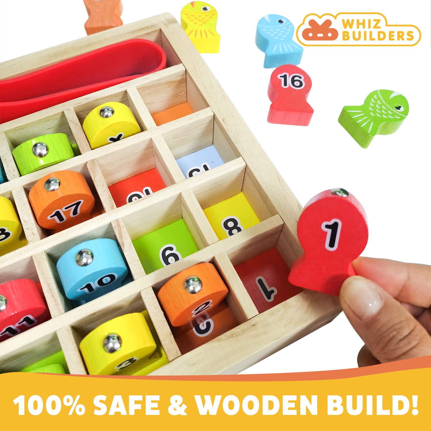 Buy Wooden Fishing Game For Kids, Math and Counting Toy Board