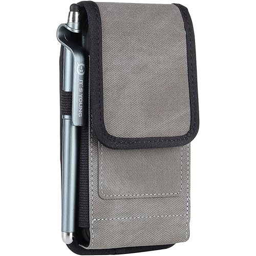 Vertical Cell Phone Holster Belt Clip Loop Card Holder Case for Google Pixel 8 Pro Phone 16 Plus iPhone 15 Pro Max 14 Pro Max TCL 10 SE Motorola One 5G Moto G Play 2024 G Stylus 2024 (XL)