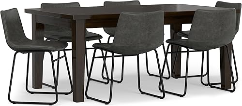 Miniatura 10 de SIMPLIHOME Warner - Silla de comedor moderna de mediados de siglo (juego de 2) en piel sintética vegana marrón envejecida, para el comedor Marrón