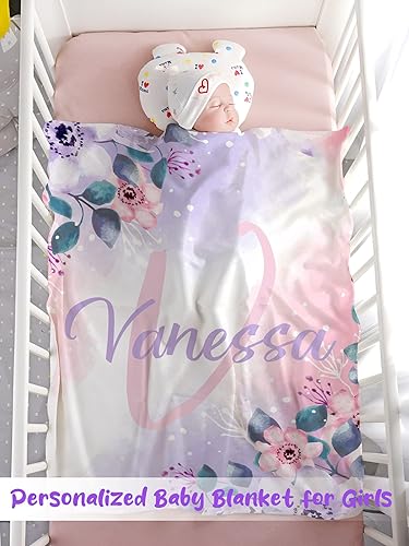Miniatura 50 de Manta de bebé personalizada para niñas, manta de bebé personalizada con nombre, súper suave, mantas personalizadas con nombre para niños, mantas