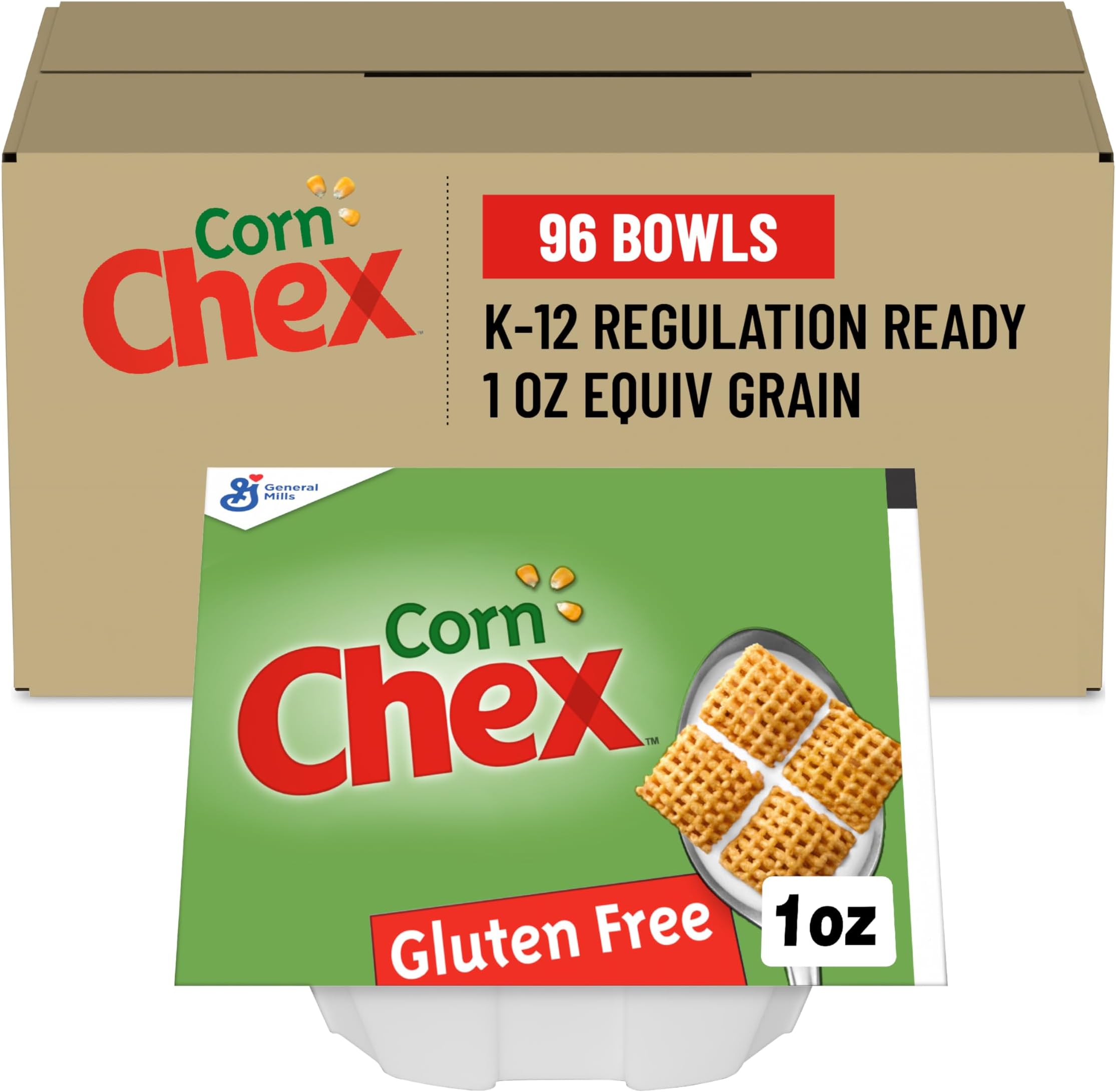 Corn Chex Cereal Single Serve Bowl, 1 Oz (Pack of 96)