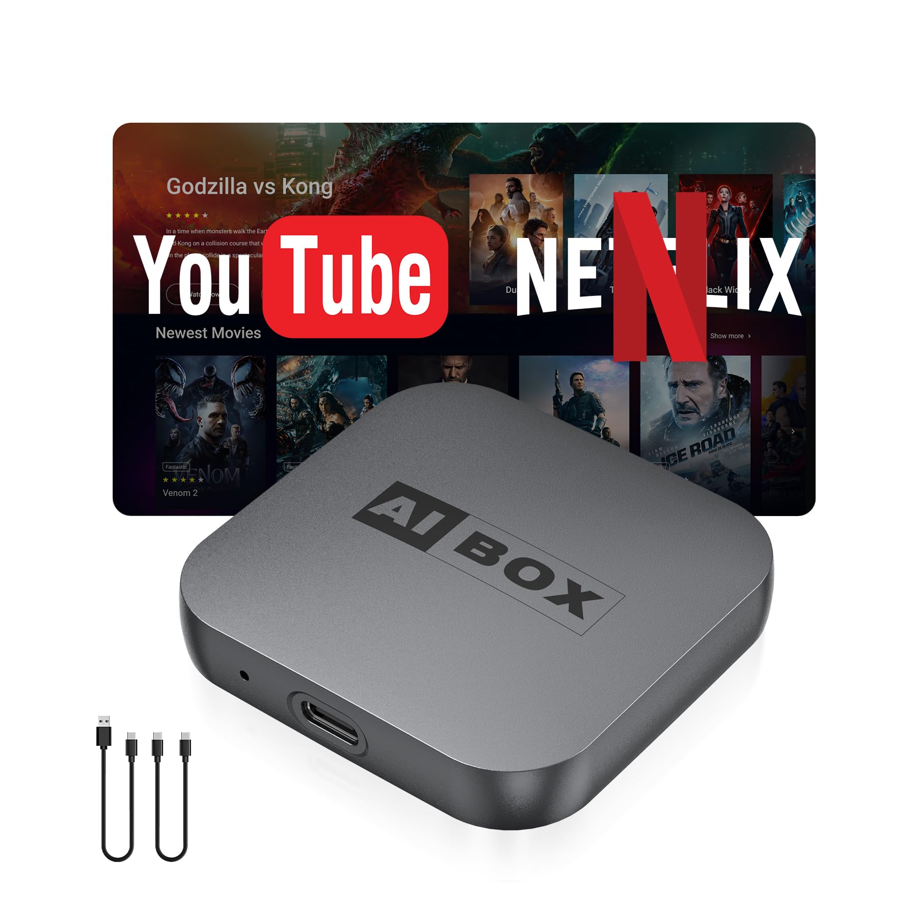 Photo 1 of Wireless CarPlay Adapter, Car Adapter with Netflix Fast Car Video Plug & Play, Easy Setup, Supports Netflix/YouTube/TF Card Streaming Equalizers and More for OEM Wired CarPlay/Android Auto Cars
