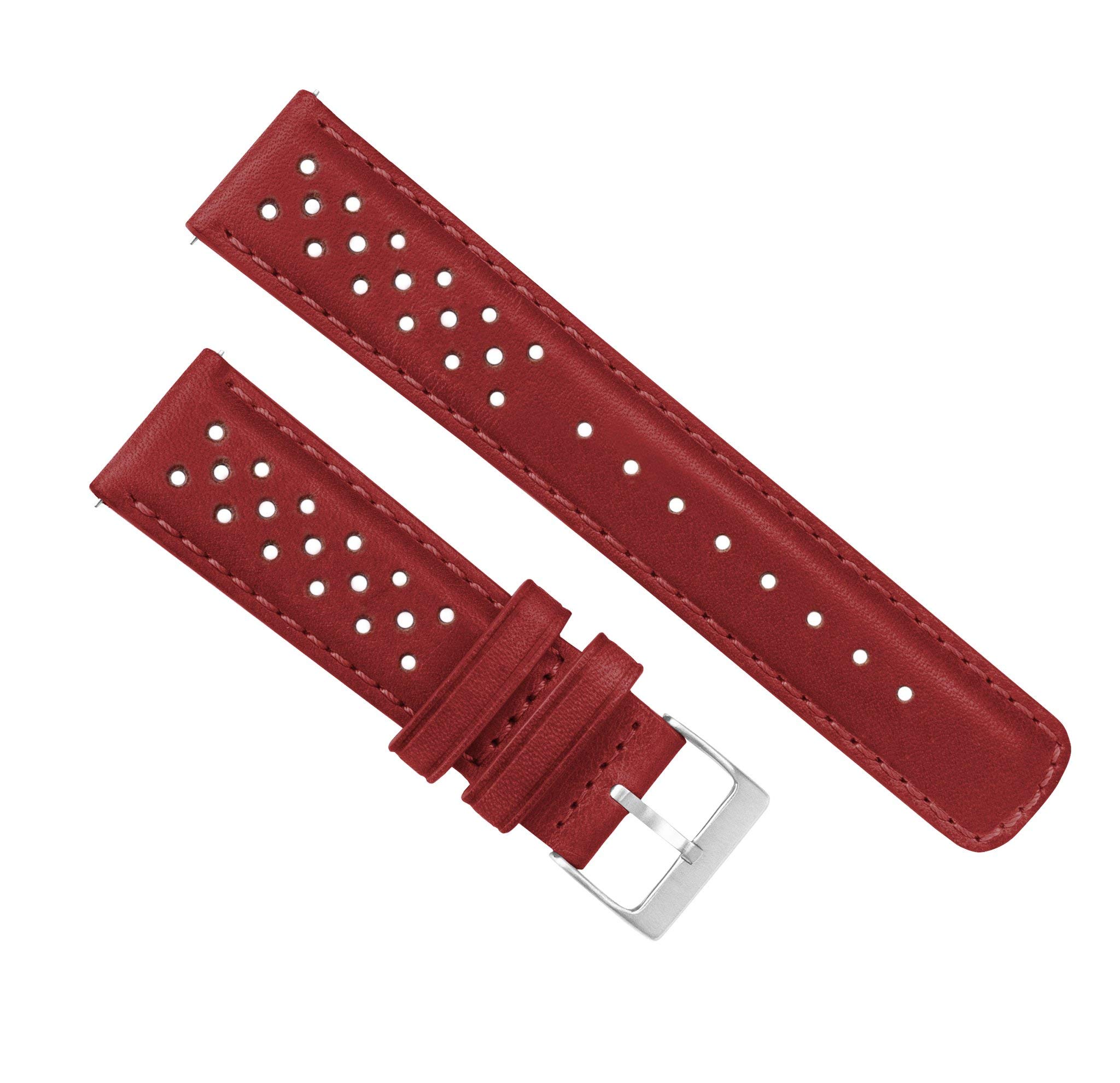Barton Racing & Rally Horween Leather Straps with Integrated Quick Release Spring Bars - Standard Length fits Wrists 5" to 8"-18mm, 19mm, 20mm, 21mm, 22mm, 23mm & 24mm Watch Bands - Choose Strap Color & Width - 3