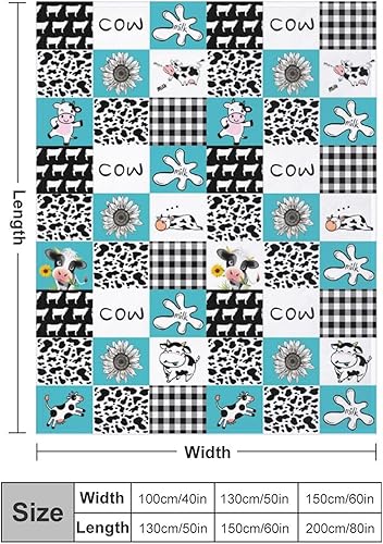 Miniatura 2 de ZCBEQ Manta con estampado de vaca, bonita y cálida, manta de franela de vellón para niños y adultos, para ropa de cama, sofá, decoración de viaje,