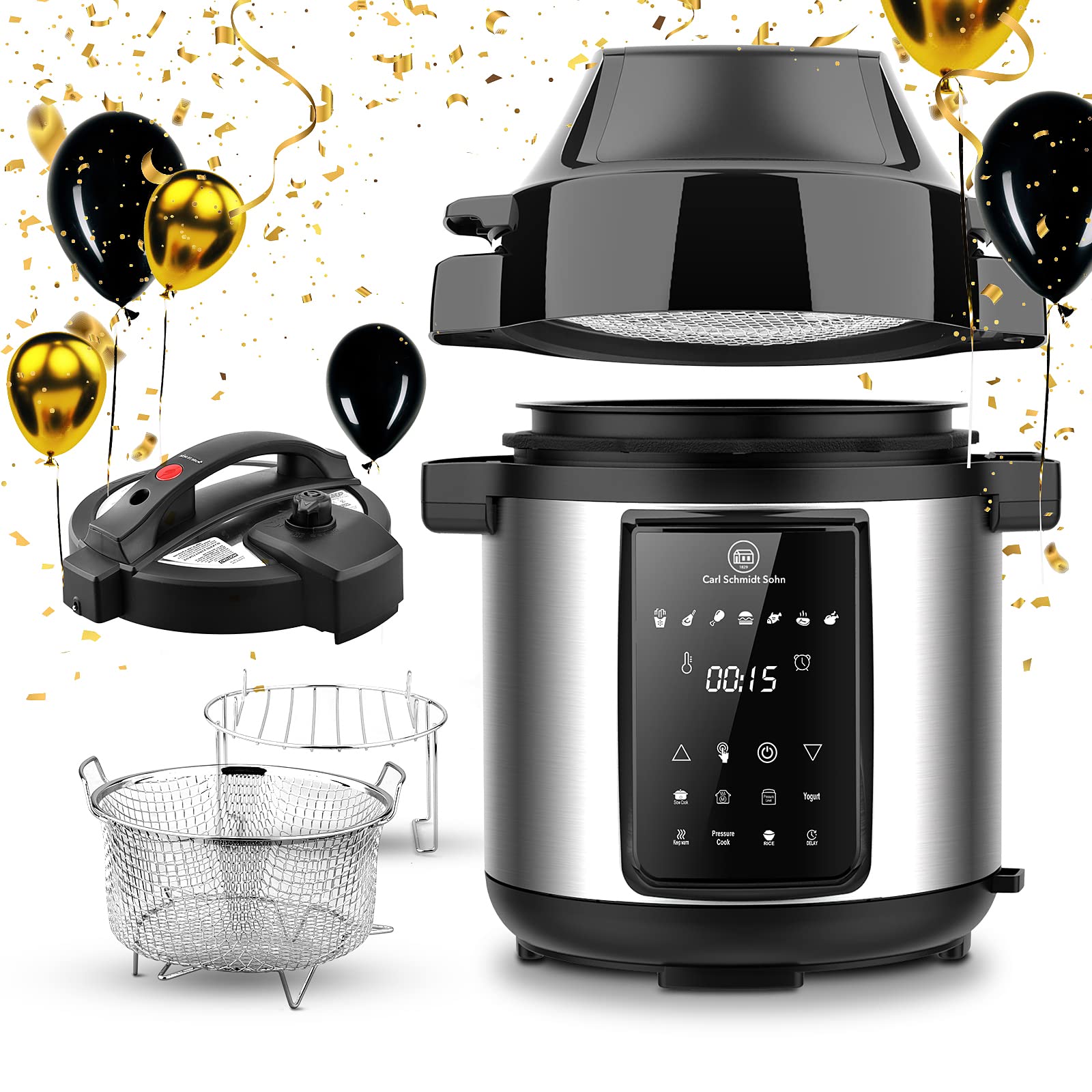 1829 CARL SCHMIDT SOHN 6Qt Pressure Cooker & Air Fryer Combo Allin