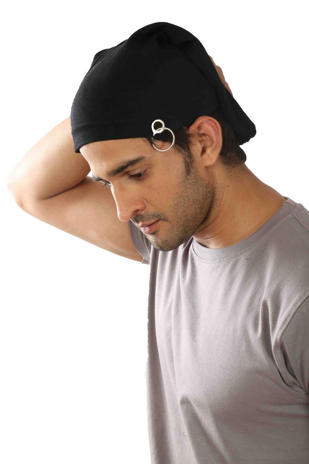Black Beanie Ring Cap-image-3