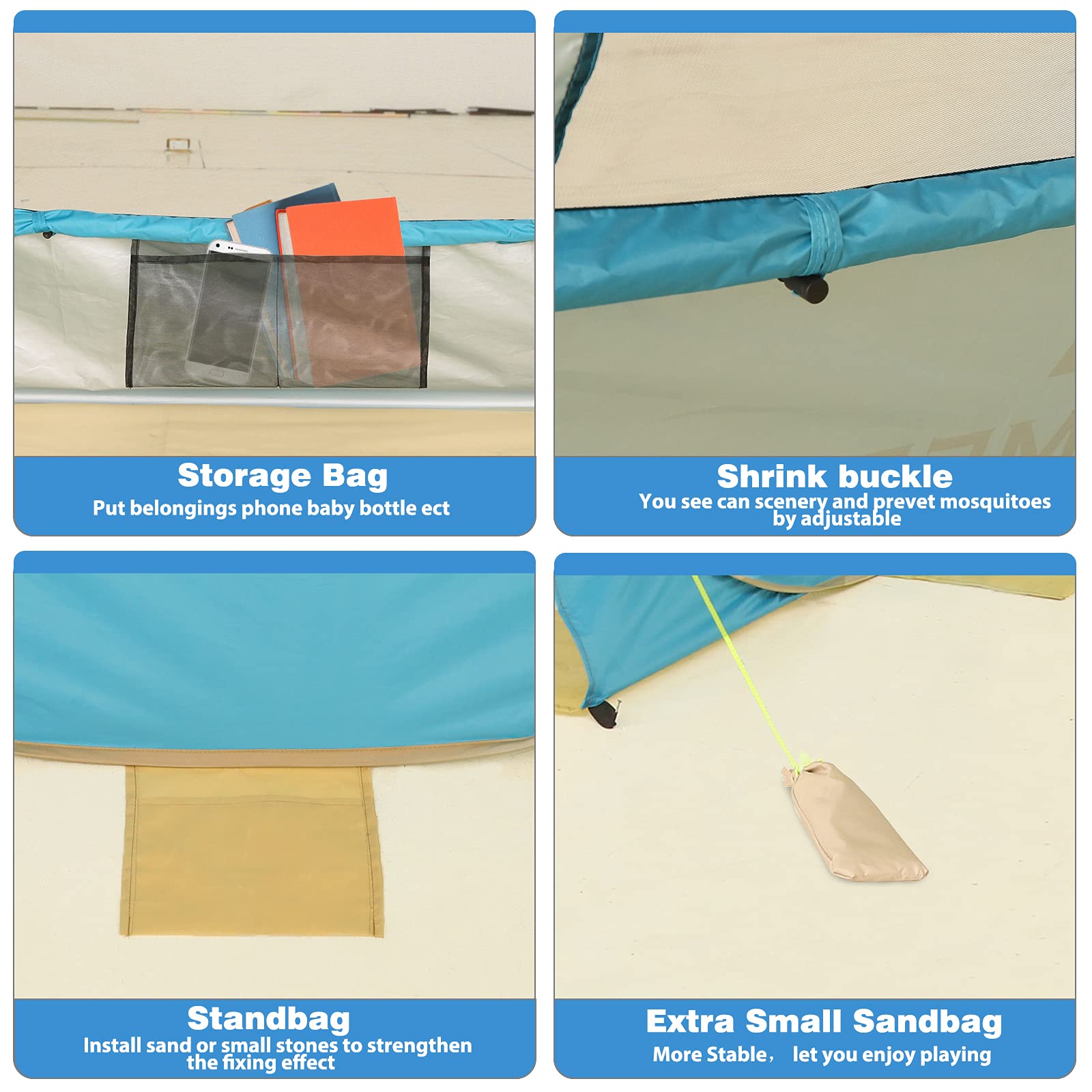 Buy ZOMAKE Beach Pop Up Tent Sun Shelter with UPF 50+ Strong Sun UV